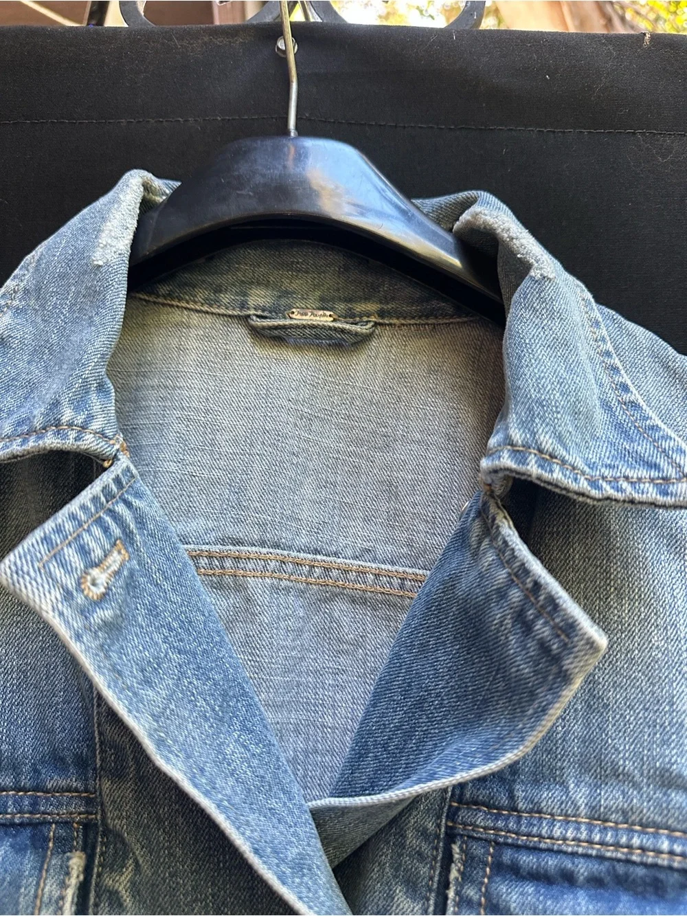 Free People Oversized Double Breasted Blue Denim Jacket